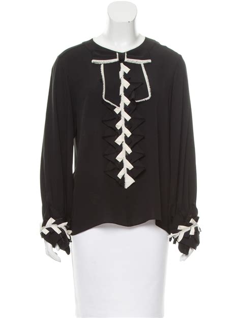 chanel men's long sleeve|chanel silk blouses.